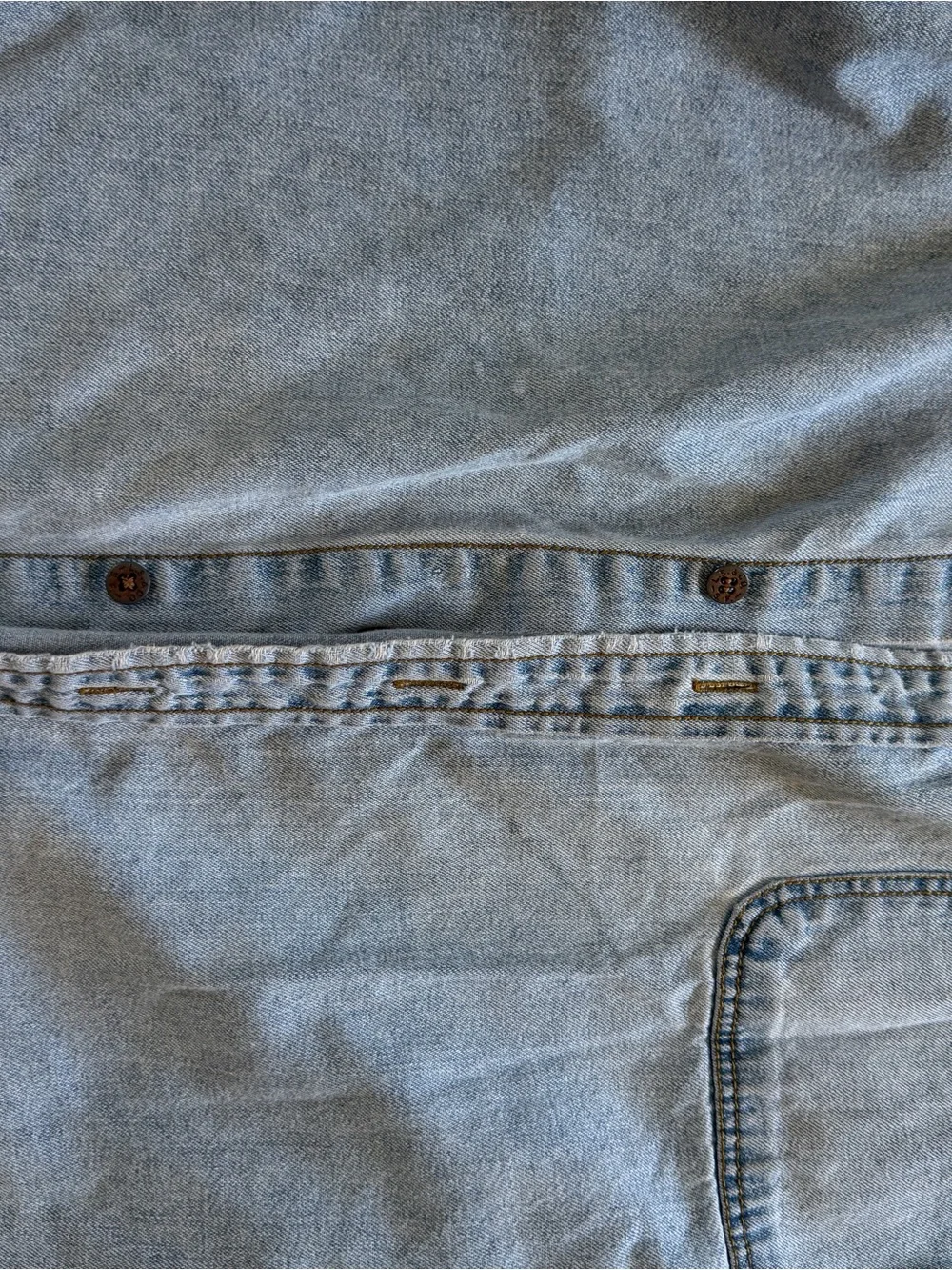Men's Light Blue Denim Button-Up Shirt - Classic Casual - Picture 6 of 10